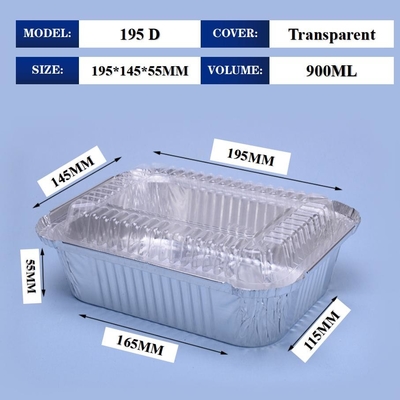 Scatola di pranzo in foglio di alluminio 195d 900ml 195*145*55mm