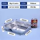 Compartimento Diviso Aluminium Foil Lunch Box Resistente alle alte temperature