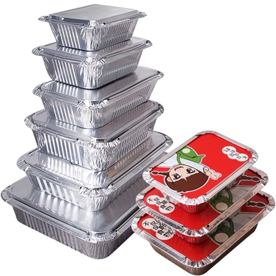 Imballaggi alimentari riciclabili e usa e getta contenitori in alluminio piatti in foglio di stagno piatti per la ristorazione vassoio in foglio di alluminio