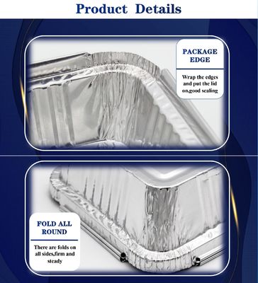 Contenitori per alimenti in foglio di alluminio resistenti al calore e igienici per un comodo stoccaggio degli alimenti