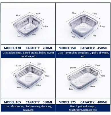 Contenitore per il pranzo in foglio di alluminio per alimenti con coperchio in PET