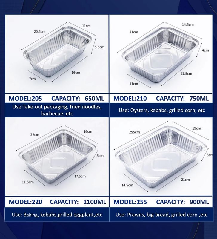 Contenitore per il pranzo in foglio di alluminio divisorio e personalizzabile per l'industria del catering