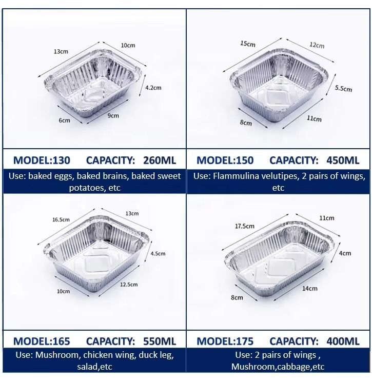 Contenitore per il pranzo in foglio di alluminio per alimenti con coperchio in PET
